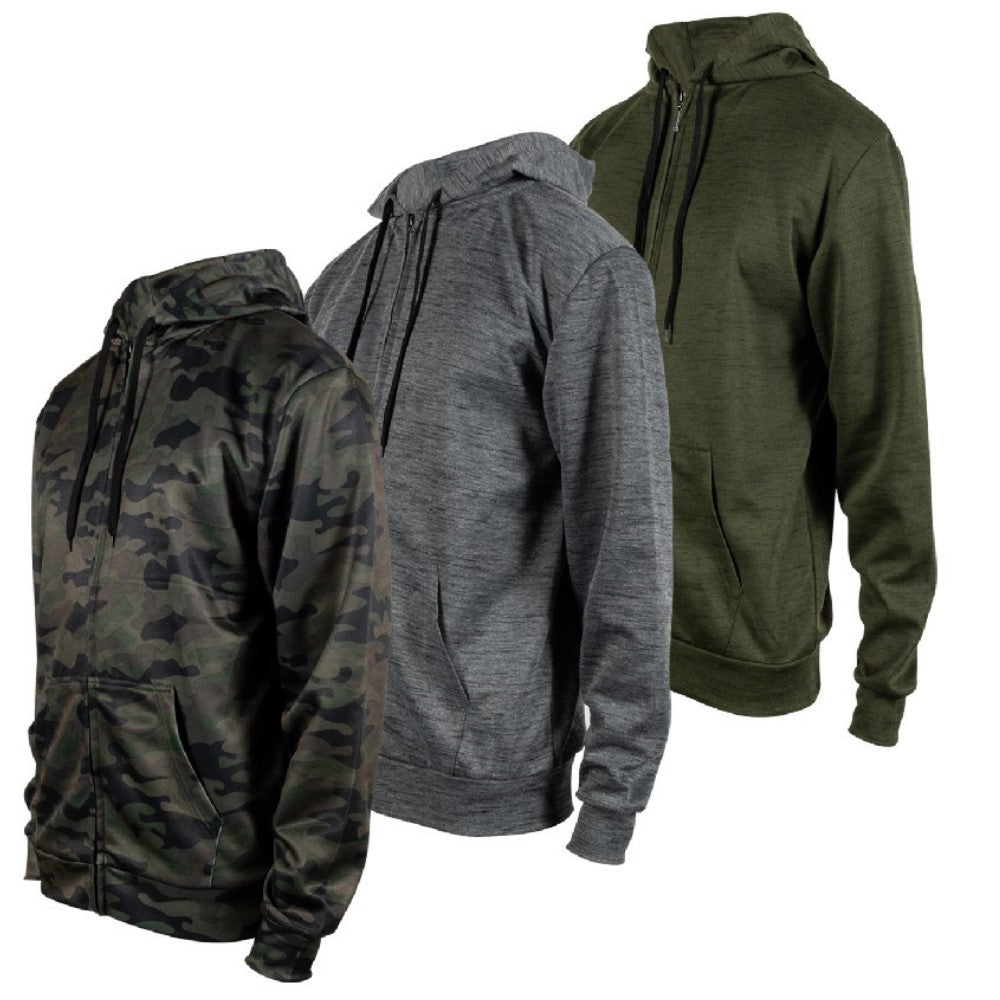 Men's Full Zip Lightweight Hoodie, 3 Pack