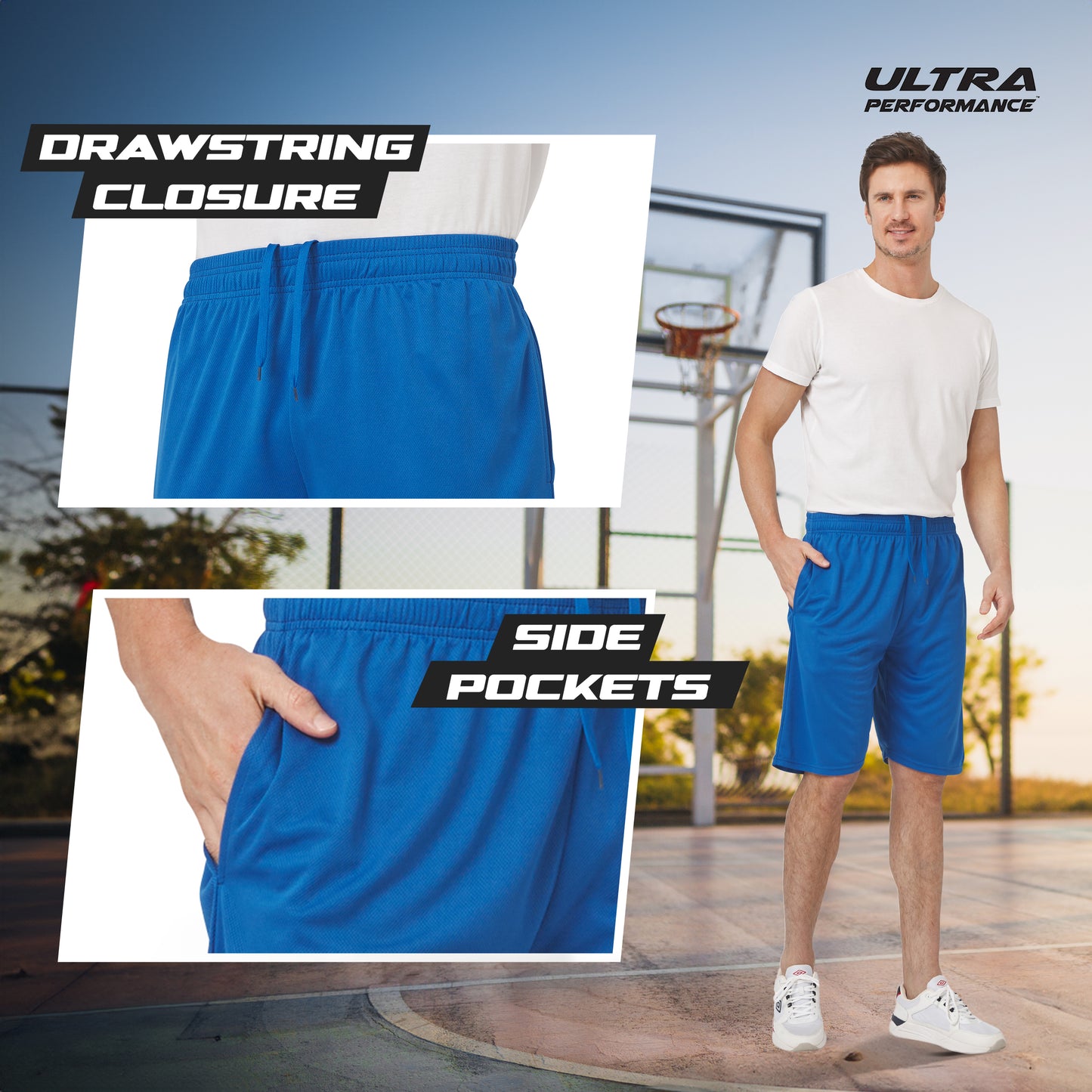 Men's Mesh Basketball Shorts, 5 Pack