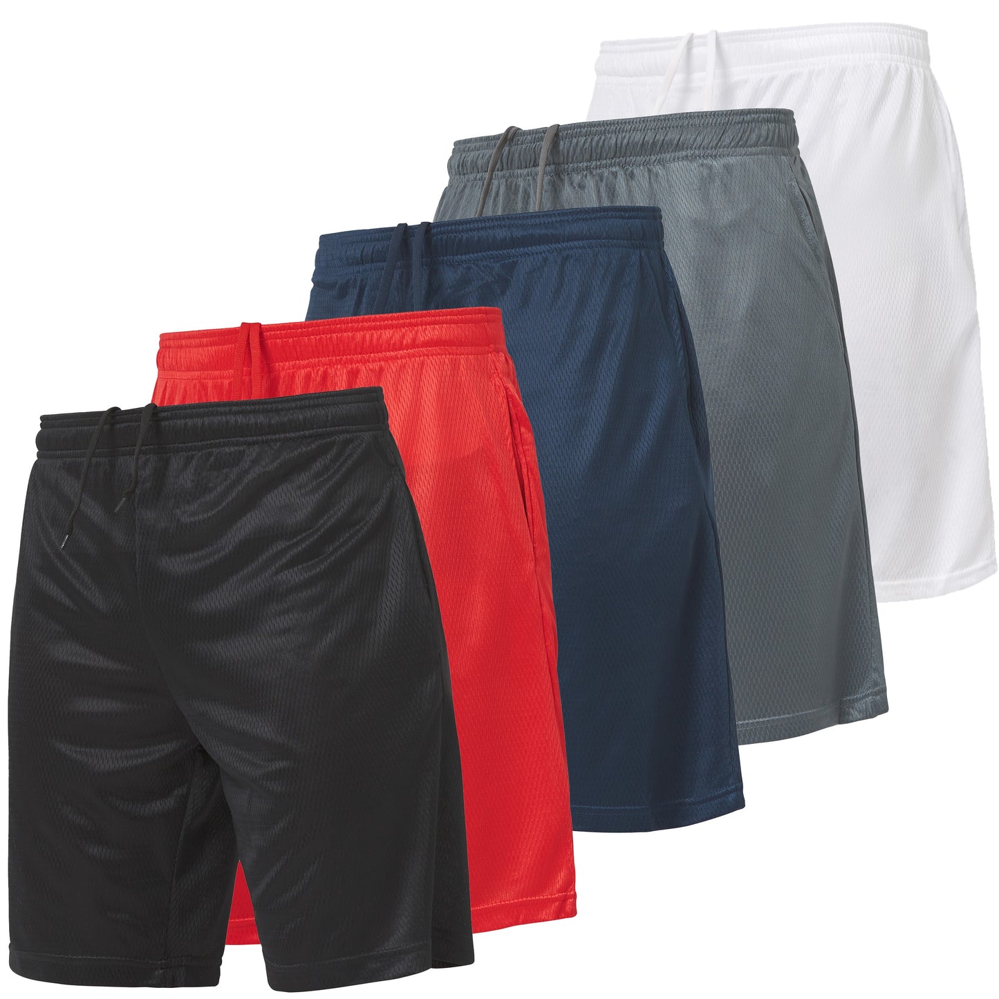 Men's Mesh Basketball Shorts, 5 Pack