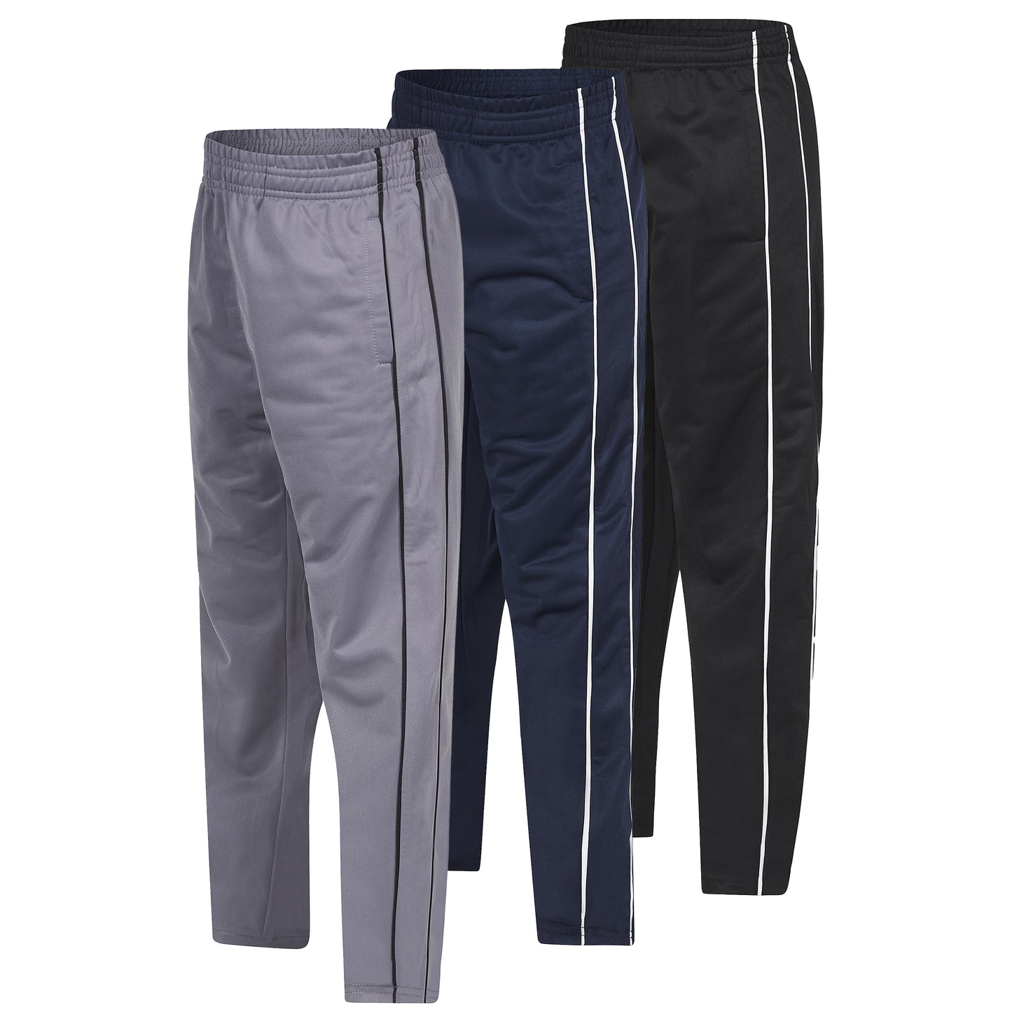 Boy's Tricot Open Bottom Sweatpants, 3 Pack