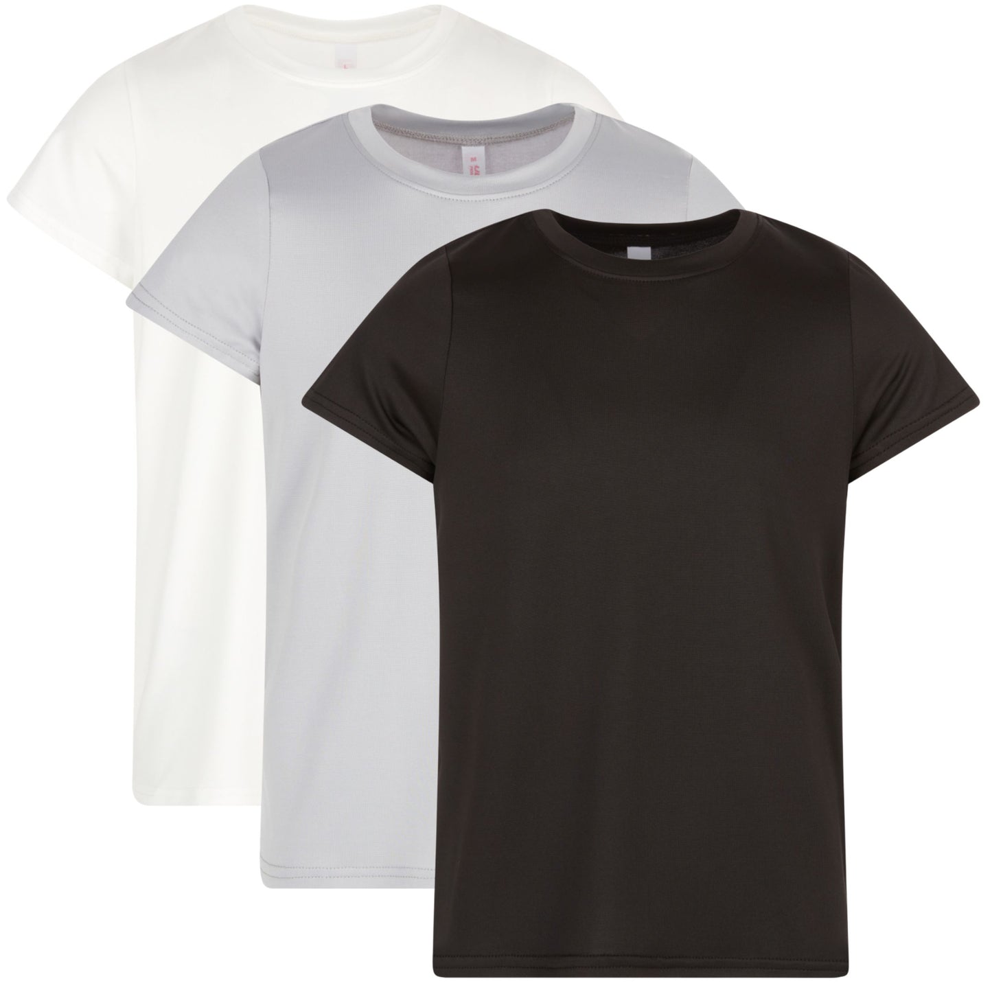 Girl's Crew Neck Tee, 3 Pack
