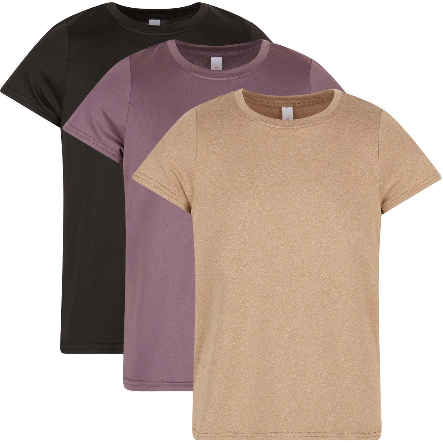 Girl's Crew Neck Tee, 3 Pack