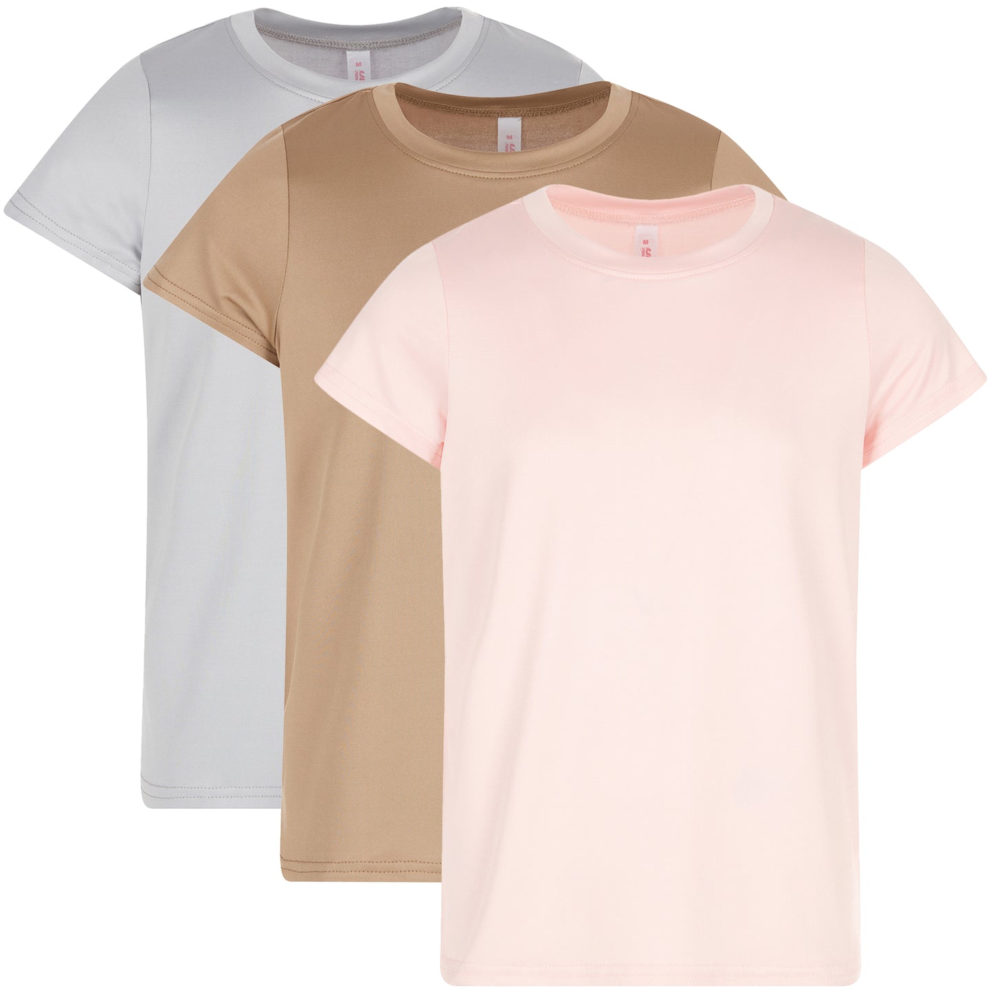 Girl's Crew Neck Tee, 3 Pack