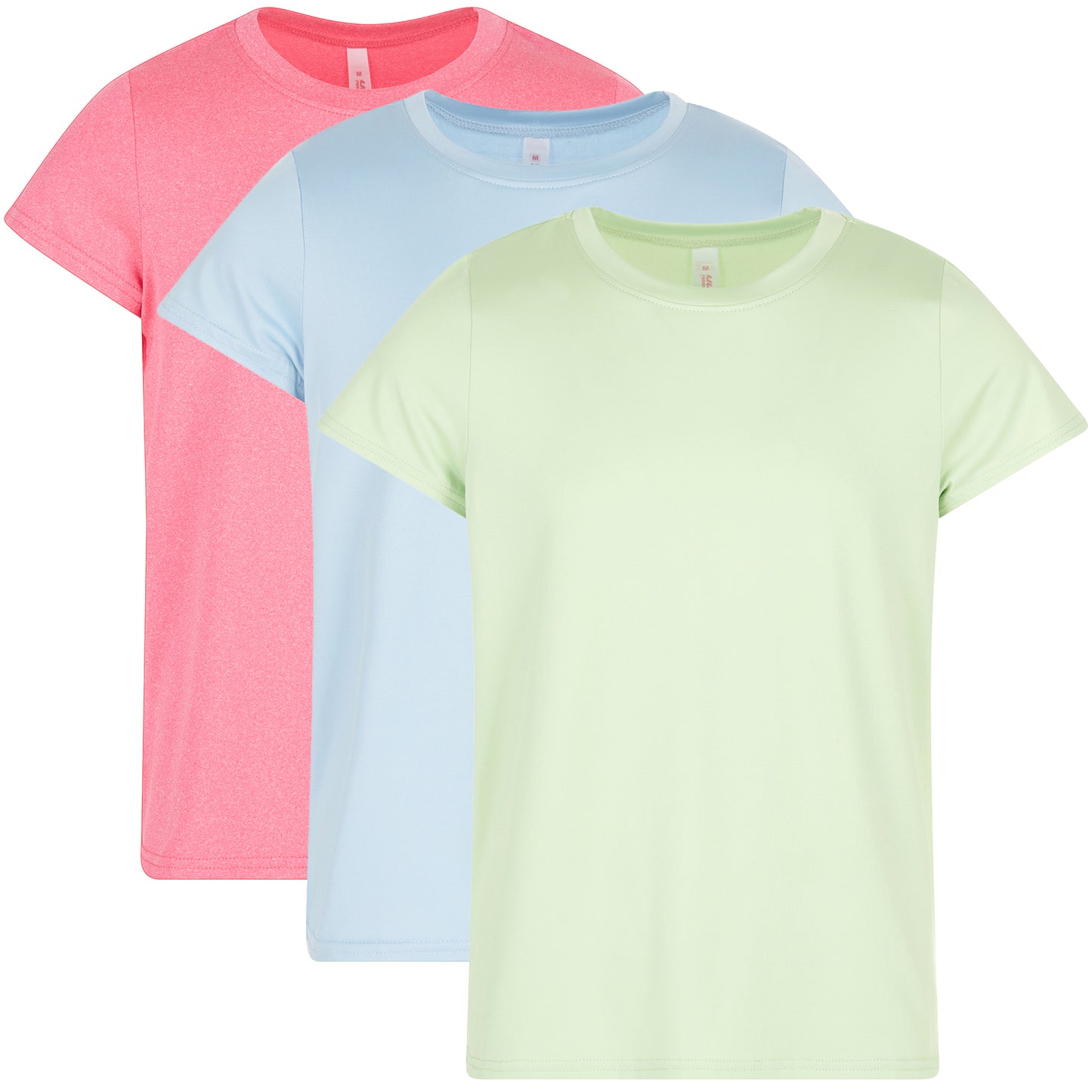 Girl's Crew Neck Tee, 3 Pack