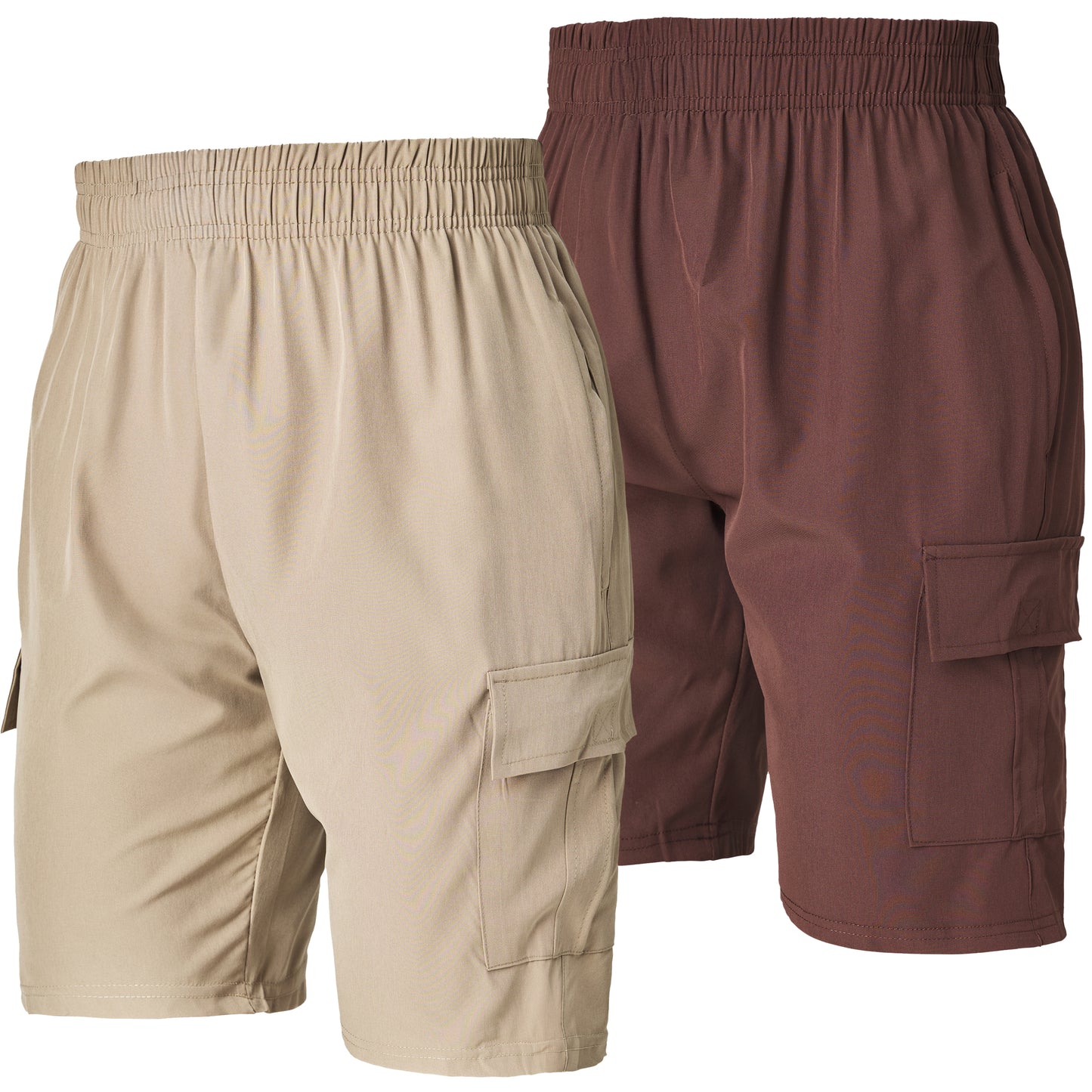 Men's Nylon Cargo Shorts, 2 Pack