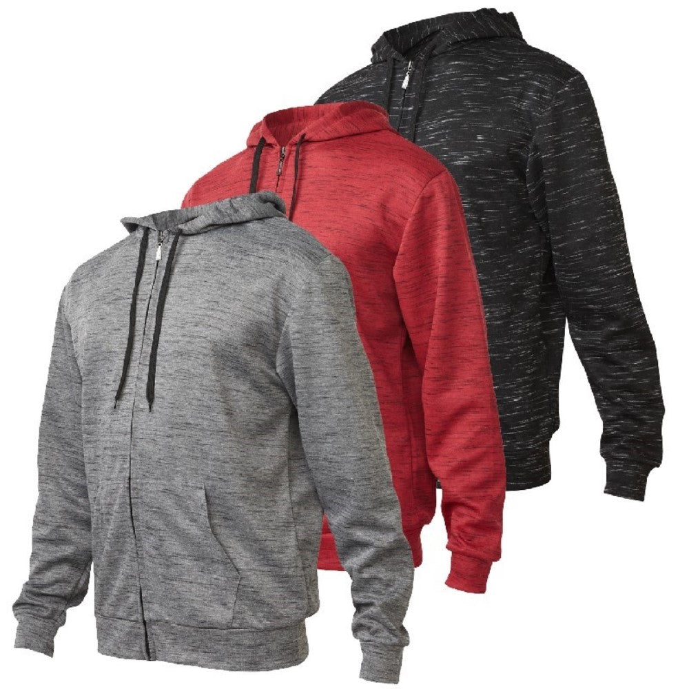 Men's Full Zip Lightweight Hoodie, 3 Pack