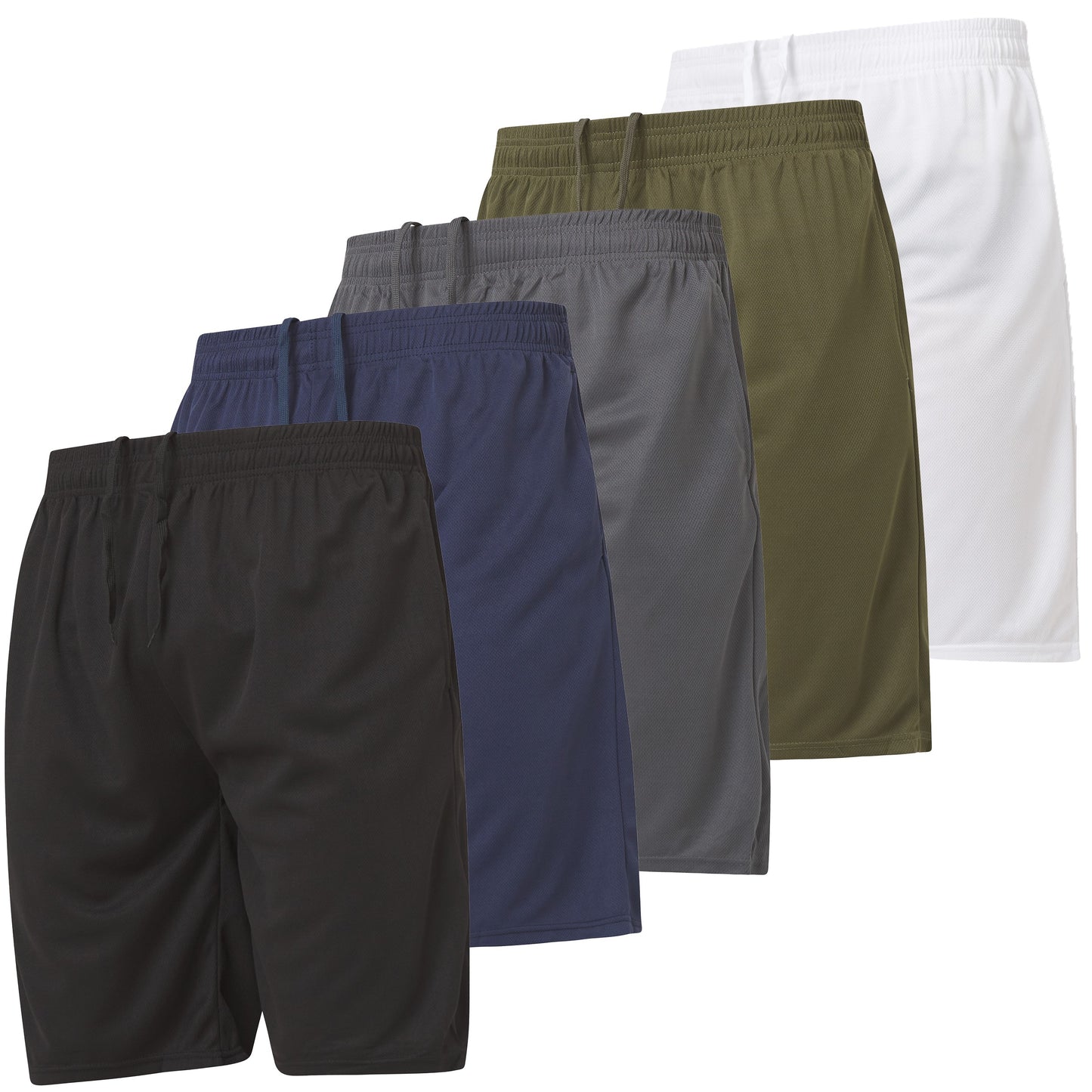 Men's Mesh Basketball Shorts, 5 Pack