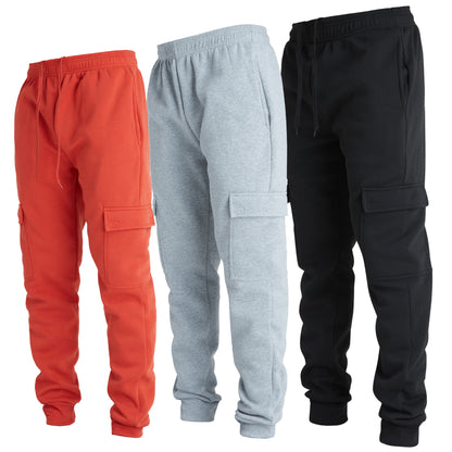 Men's Fleece Cargo Joggers, 3 Pack