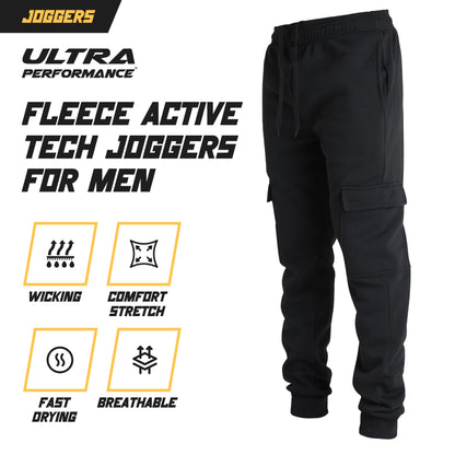 Men's Fleece Cargo Joggers, 3 Pack