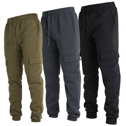 Men's Fleece Cargo Joggers, 3 Pack