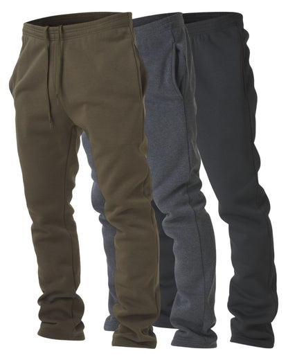 Men's Wide Leg Fleece Sweatpants, 3 Pack