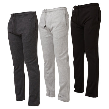 Men's Wide Leg Open Bottom Sweatpants, 3 Pack