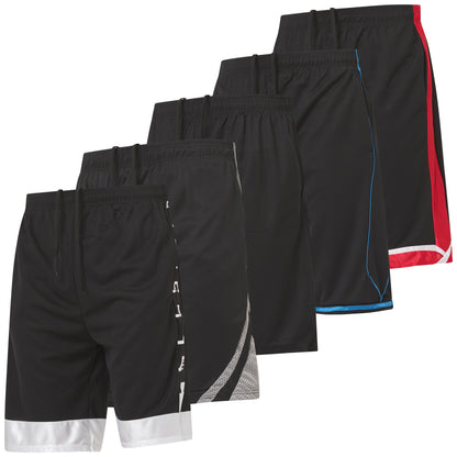 Men's Mesh Basketball Shorts, 5 Pack