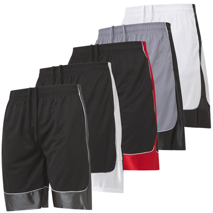 Hat And Beyond Men's Lightweight Mesh Basketball Shorts - Gym Workout Fitness Shorts With Pockets, 5X-Large Black