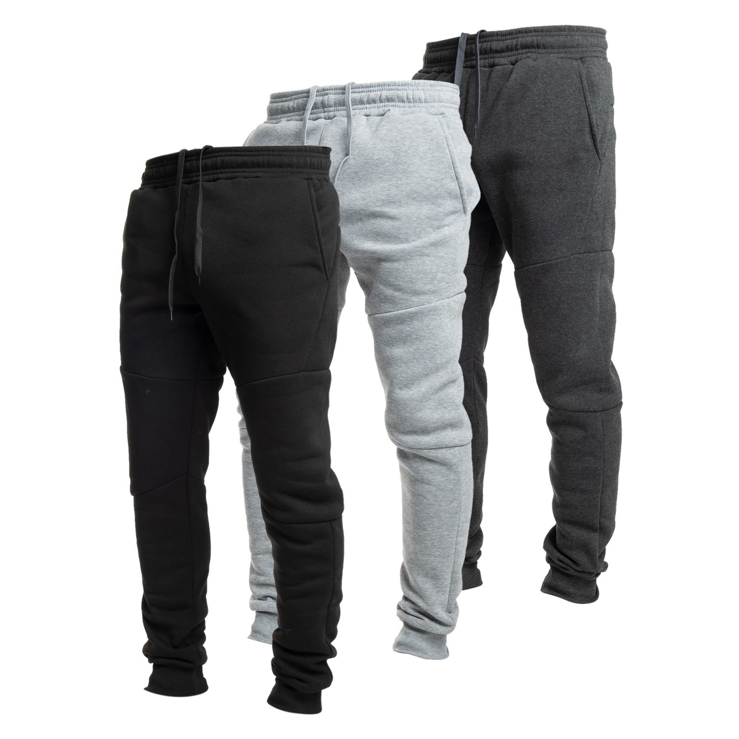 Men's Fleece Active Joggers with Zipper Pockets, 3 Pack