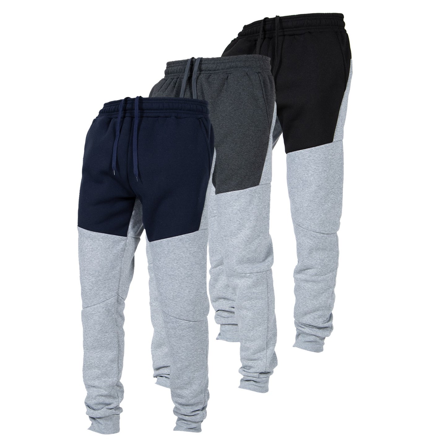 Men's Fleece Active Joggers with Zipper Pockets, 3 Pack