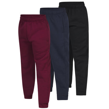 Boy's Fleece Joggers, 3 Pack