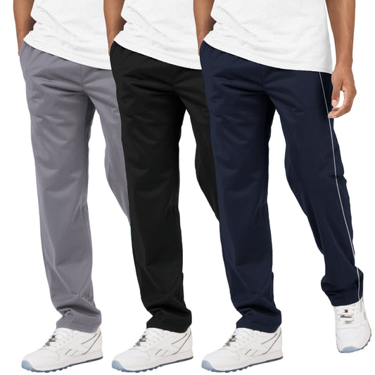 Men's Open Bottom Tricot Sweatpants, 3 Pack