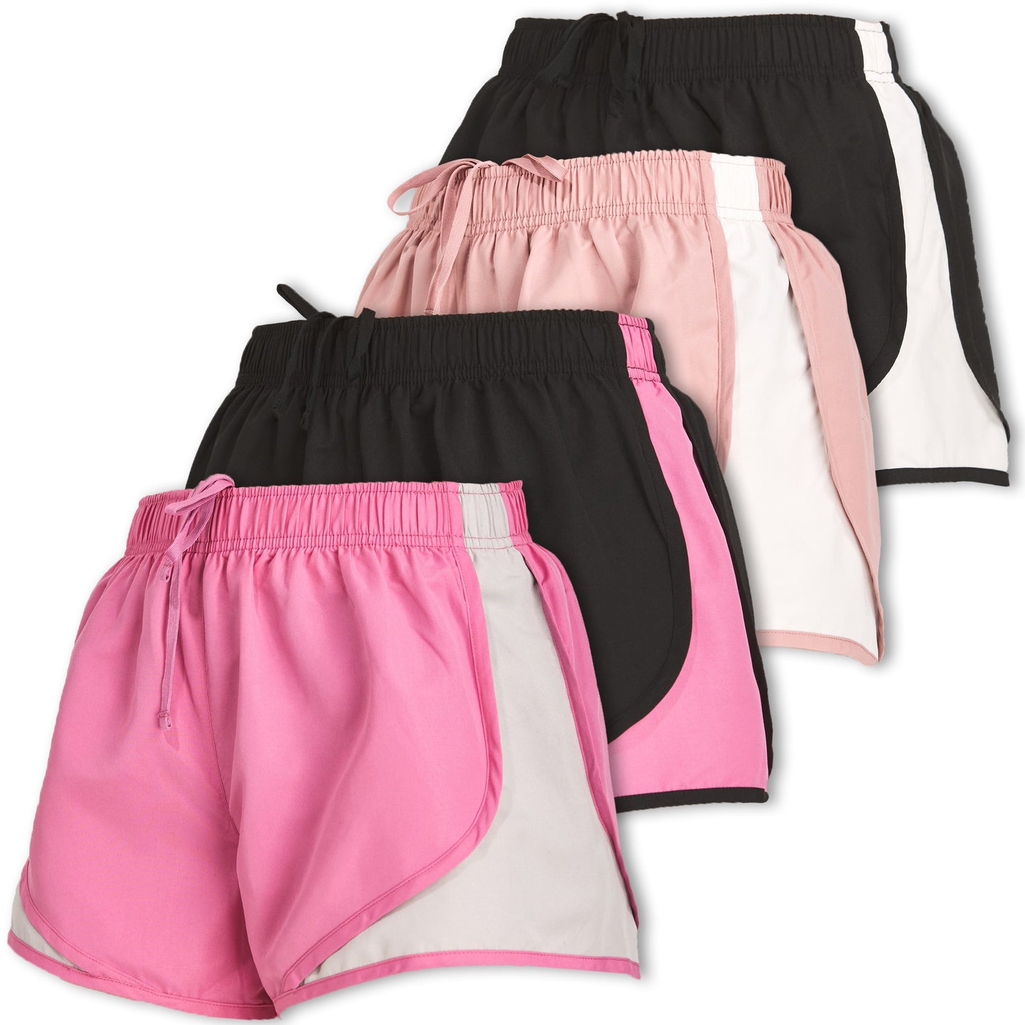 Women's Nylon Compression Shorts, 4 Pack