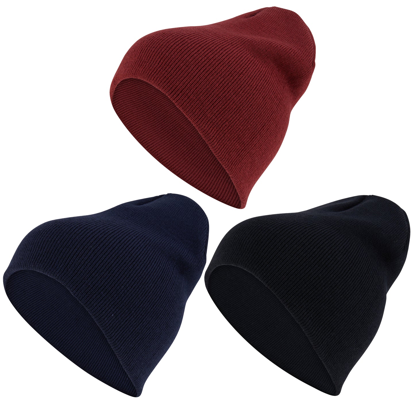 Ultra Soft Beanie Hats, 3 Pack, Unisex