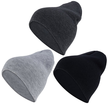 Ultra Soft Beanie Hats, 3 Pack, Unisex