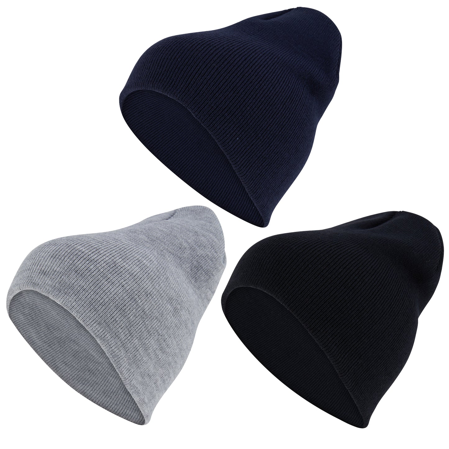 Ultra Soft Beanie Hats, 3 Pack, Unisex