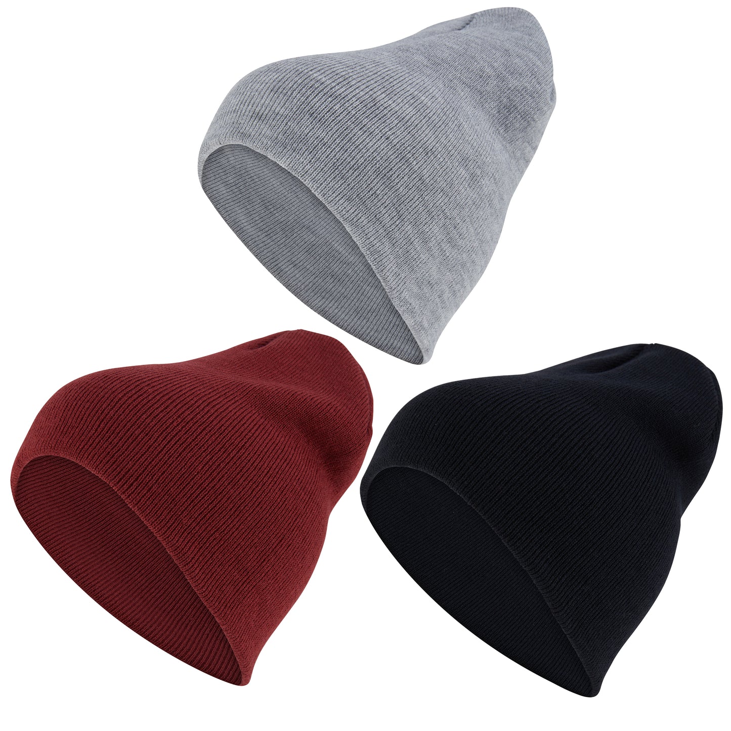 Ultra Soft Beanie Hats, 3 Pack, Unisex