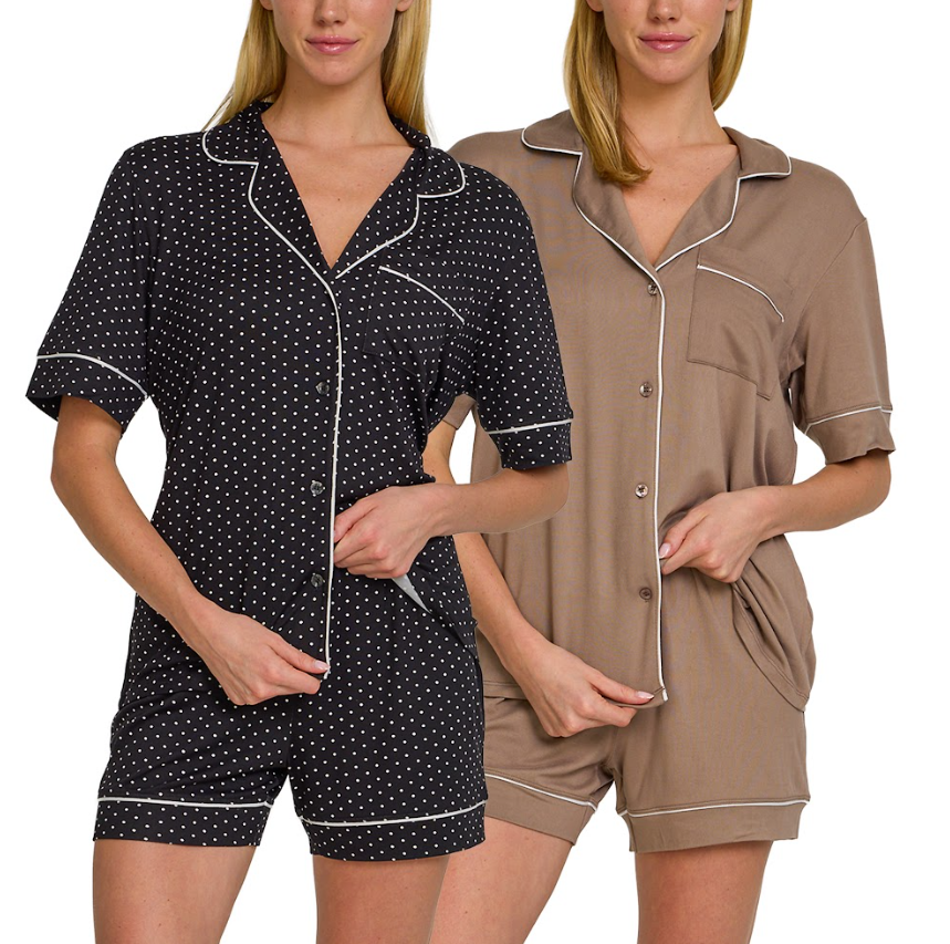 Womens Button Down Pj Set