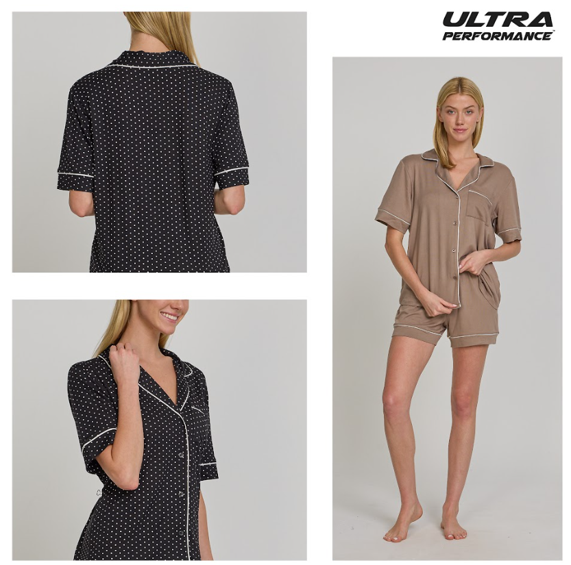 Womens Button Down Pj Set