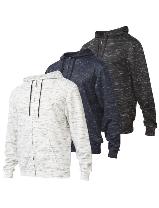 Men's Full Zip Lightweight Hoodie, 3 Pack